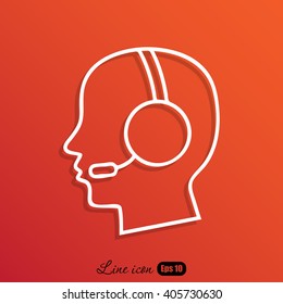 Line icon- call  center