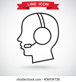 Line icon- call  center