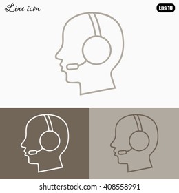 Line icon- call  center