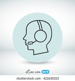 Line icon- call  center
