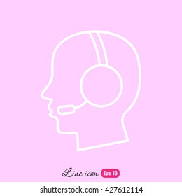 Line icon- call  center