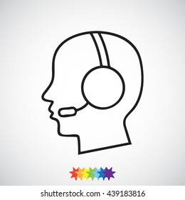 Line icon- call  center