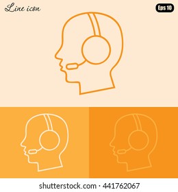 Line icon- call  center