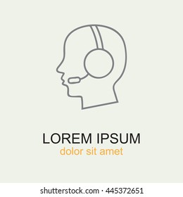 Line icon- call  center