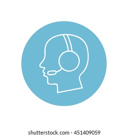 Line icon- call  center