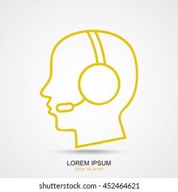 Line icon- call  center