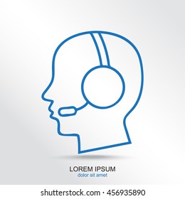 Line icon- call  center