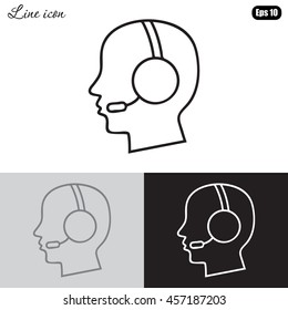 Line icon- call  center
