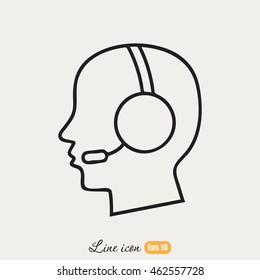 Line icon- call  center