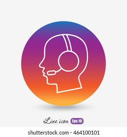 Line icon- call  center