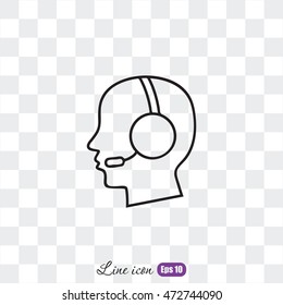 Line icon- call  center