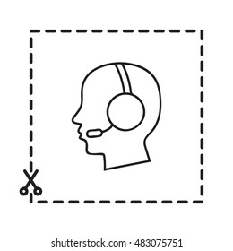 Line icon- call  center