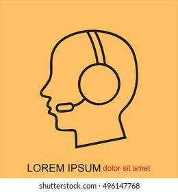 Line icon- call  center