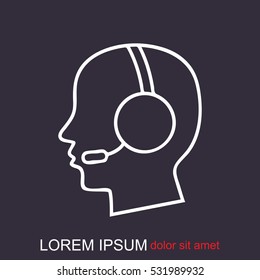 Line icon- call  center