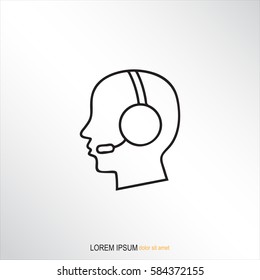 Line icon- call  center