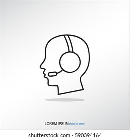 Line icon- call  center