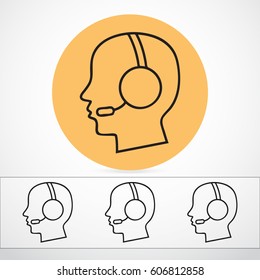 Line icon- call  center