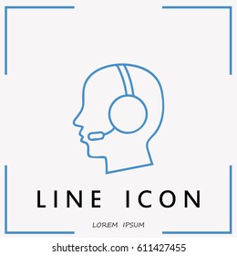 Line icon- call  center