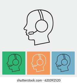 Line icon- call  center