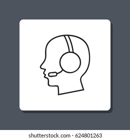 Line icon- call  center