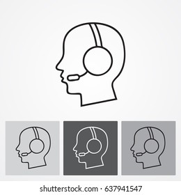Line icon- call  center