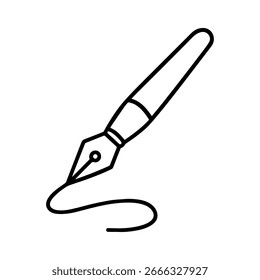 Line icon calligraphy brush vector on white background
Vector line icon on white background