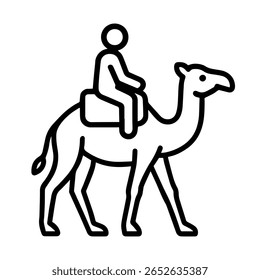 line icon Camel riding on white background vector
Vector line icon on white background