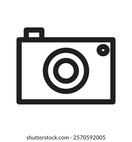 Line icon Camera symbol representing photography or recording, commonly used for media and technology purp