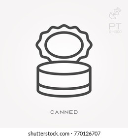 Line icon canned