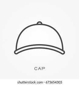 Line icon cap