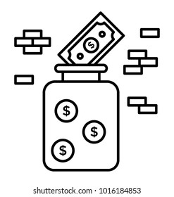 
Line icon capital, assets
