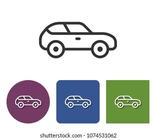 Line icon of car in different variants 