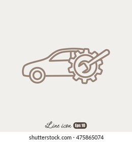 Line icon- car service