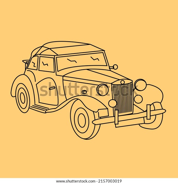 Line icon car. Simple line style sign symbol. Auto,
transportation concept view. Vector illustration isolated on the
background. EPS 10