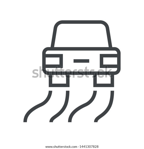 Line icon car. Simple vector illustration with\
ability to change.