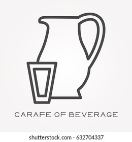 Line icon carafe of beverage