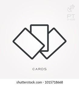Line icon cards