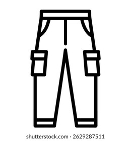 line icon cargo pants on white background vector
Vector icon clothes and shoes