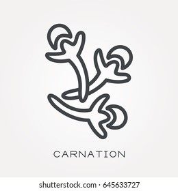 Line icon carnation