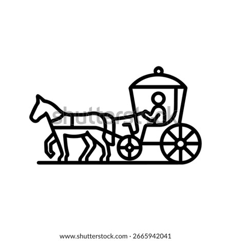 Line icon carriage ride vector on white background
Vector line icon on white background