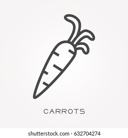 Line icon carrots