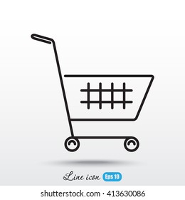 Line icon- cart  shopping
