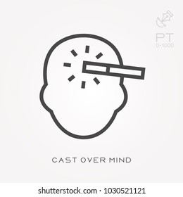 Line icon cast over mind