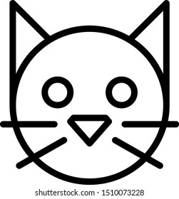 line icon of cat face in vector design