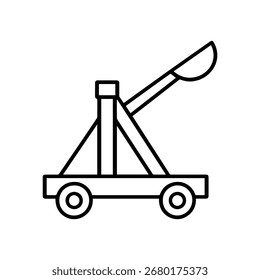 Line icon catapult vector on a white background
Vector icon on a white background