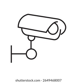 Icono de línea de la cámara de vigilancia CCTV. Simboliza la seguridad, el monitoreo y el sistema de protección. Trazo editable, Ilustración vectorial.