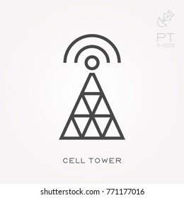 Line icon cell tower