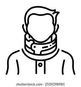 A line icon of cervical collar 