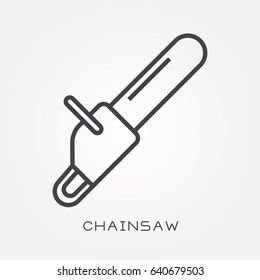 Line icon chainsaw