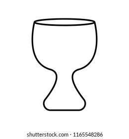 Line icon chalice isolated on white background. Black outline vector illustration. Wine cup.